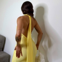 VESTIDO HALTER AMARILLO