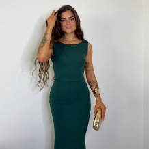 VESTIDO SIRENA LAZO VERDE... 2