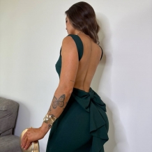 VESTIDO SIRENA LAZO VERDE...