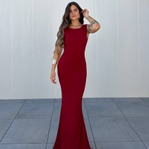 VESTIDO SIRENA LAZO VINO 2