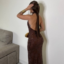 VESTIDO HALTER LENTEJUELAS...