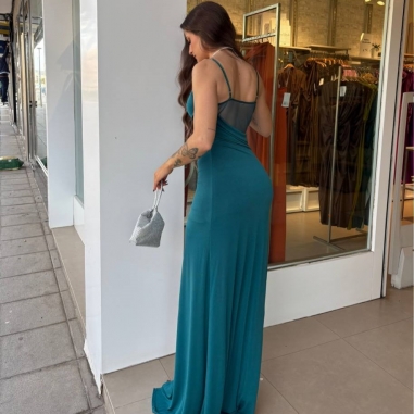 VESTIDO CORSET TUL JOYA PETRÓLEO