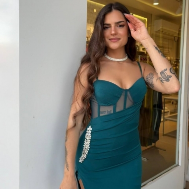 VESTIDO CORSET TUL JOYA PETRÓLEO