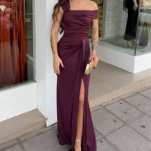 VESTIDO FRUNCIDO BURDEOS 2