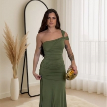 VESTIDO BELLA VERDE CAQUI 2