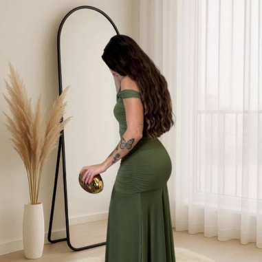 VESTIDO BELLA VERDE CAQUI