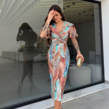 VESTIDO MANGA ABULLONADA...