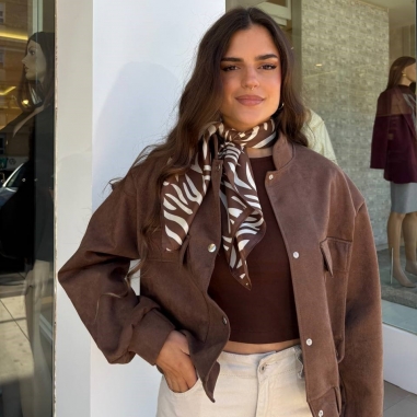 CHAQUETA BOMBER ANTELINA CHOCO