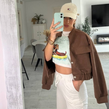 CHAQUETA BOMBER ANTELINA CHOCO