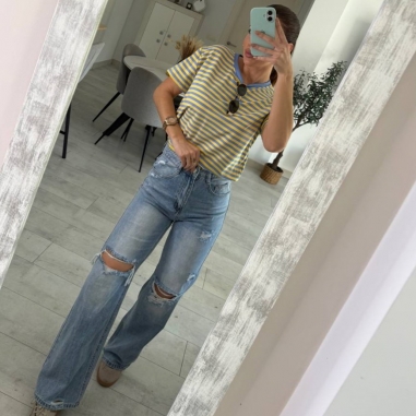 JEANS WIDE LEG BOLSILLO