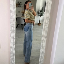 JEANS WIDE LEG BOLSILLO