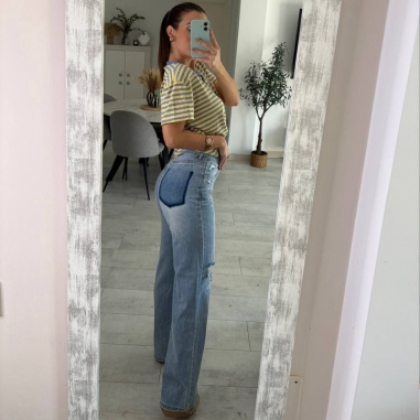 JEANS WIDE LEG BOLSILLO