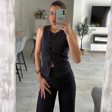 CONJUNTO DENIM CHALECO