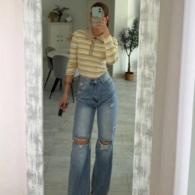 JEANS WIDE LEG BOLSILLO