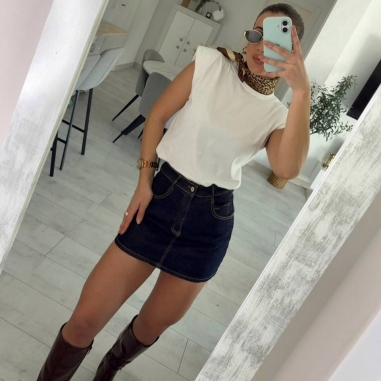 MINI FALDA PANTALÓN DENIM