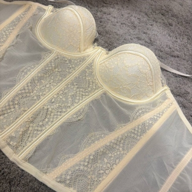 CORSET ENCAJE AMARILLO MANTEQUILLA