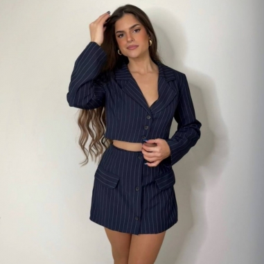 CONJUNTO TRAJE RAYAS MARINO