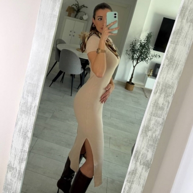 VESTIDO CANALÉ BEIGE