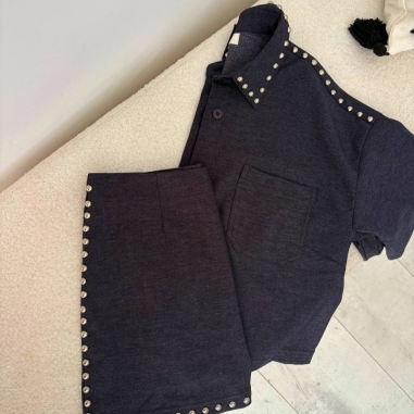 PREVENTA CONJUNTO DENIM TACHAS