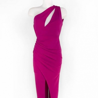 VESTIDO ABERTURAS FUCSIA