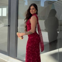 VESTIDO TUL ESTAMPADO LAZADA