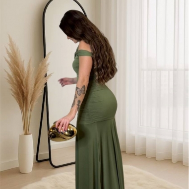 VESTIDO BELLA VERDE CAQUI