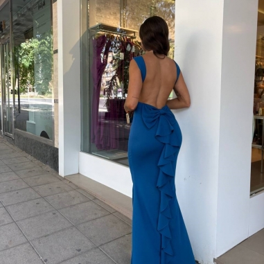 PREVENTA VESTIDO SIRENA LAZO PETRÓLEO