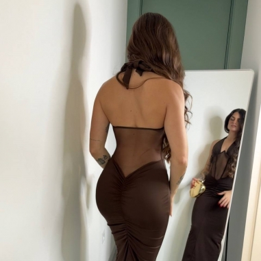 VESTIDO CORSET TUL CHOCO