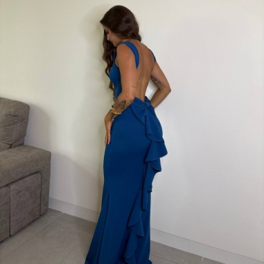 PREVENTA VESTIDO SIRENA LAZO PETRÓLEO