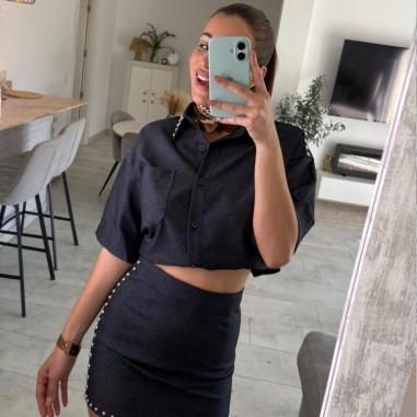 CONJUNTO DENIM TACHAS