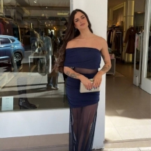 VESTIDO TUL ASIMÉTRICO MARINO 2