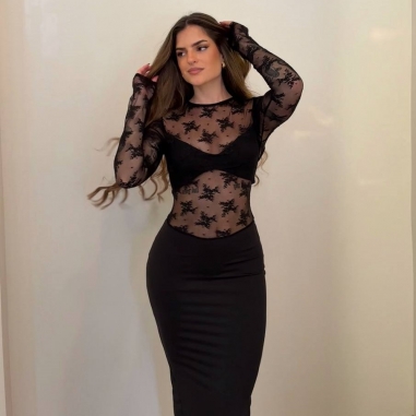 VESTIDO BANDA ENCAJE