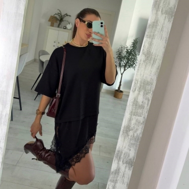 PREVENTA CAMISETA VESTIDO ENCAJE