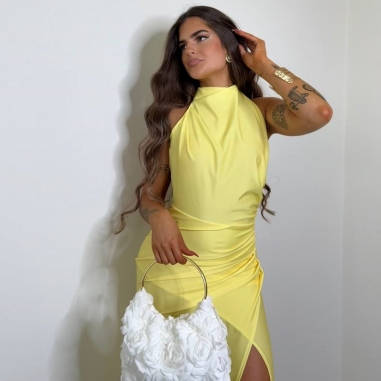 VESTIDO HALTER AMARILLO