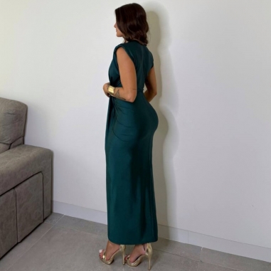 VESTIDO NUDO VERDE ESMERALDA