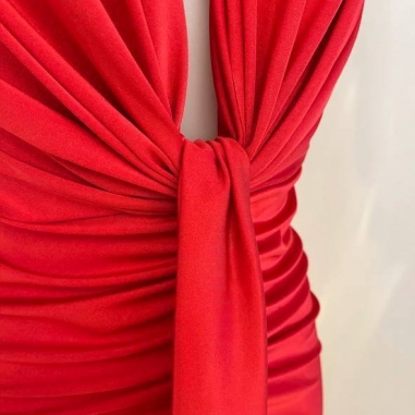 PREVENTA VESTIDO NUDO ROJO