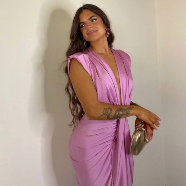 PREVENTA VESTIDO NUDO ROSA