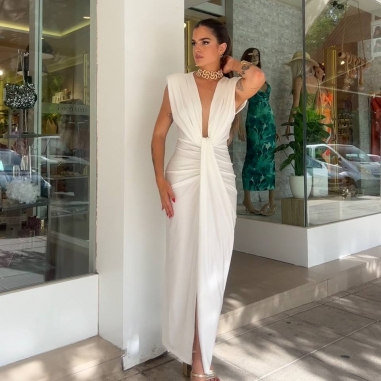 PREVENTA VESTIDO NUDO BLANCO