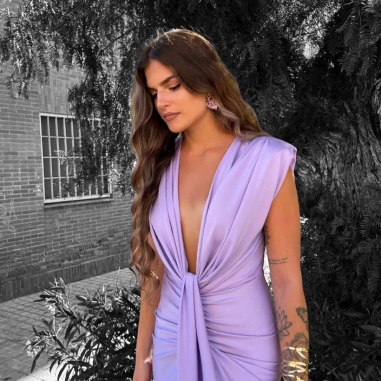 PREVENTA VESTIDO NUDO LILA