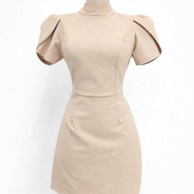 VESTIDO BOTONES BEIGE