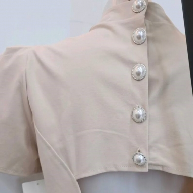 VESTIDO BOTONES BEIGE