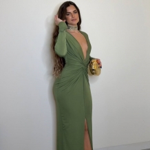 VESTIDO NUDO FRUNCIDO VERDE...
