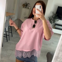 CAMISETA ASIMÉTRICA ENCAJE...