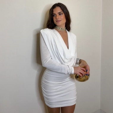 VESTIDO ESCOTE FLUÍDO BLANCO