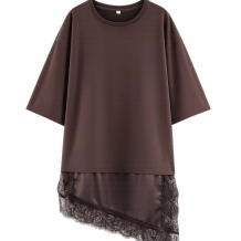 CAMISETA VESTIDO ENCAJE CHOCO 2