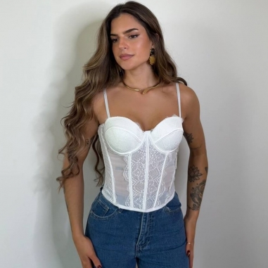 CORSET ENCAJE BLANCO