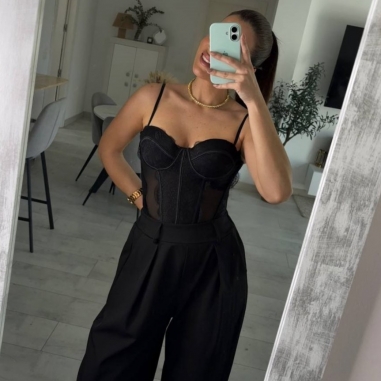 CORSET ENCAJE NEGRO