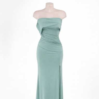 VESTIDO ESCOTE BARCO ASIMÉTRICO MENTA