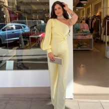 MONO ASIMÉTRICO NUDO AMARILLO