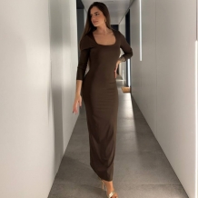 VESTIDO DOBLE LICRA CHOCO